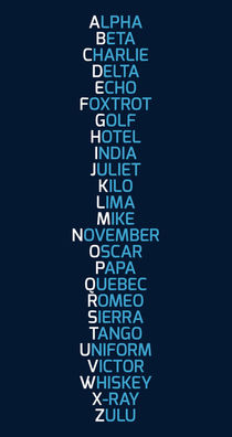 Phonetic Alphabet Navy Blue von zapista