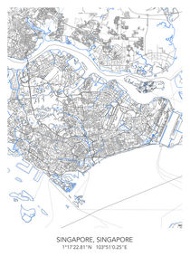 Singapore map von Dennson Creative