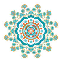 Mandala turquoise orange rusty red von Ruby Lindholm