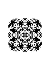 Geometric Fractal Design - Black And White  by Maggie B Design