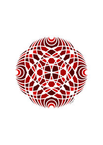 Geometric Mosaic Mandala - Red  by Maggie B Design