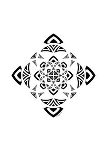  Black And White Geometric Abstract Mandala Ornament von Maggie B Design