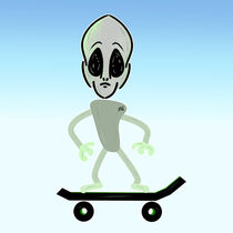Alien On A Skateboard  von Vincent J. Newman