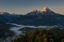 Alpenglühen am Watzmann in Berchtesgaden von Dennis Heidrich