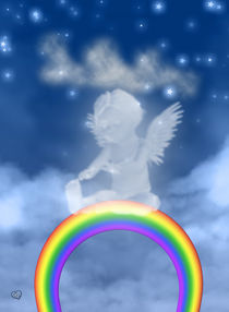 Engel auf dem Regenbogen von Conny Dambach