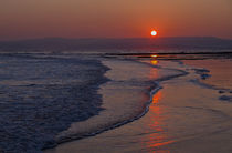 Sunset over Exmouth beach by Pete Hemington