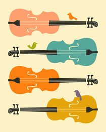 BIRDS ON CELLO STRINGS by jazzberryblue