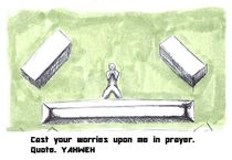 Cast Your worries upon me in prayer von literal-illustrations