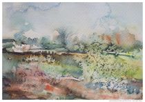 Westerwaldlandschaft Watercolor by Sue San