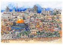 Blick vom Ölberg auf Jerusalem von Hartmut Buse