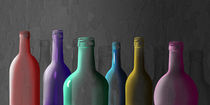 Bunte Flaschen aus Glas - Colorful glass bottles von Monika Juengling