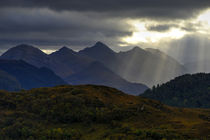 Crepuscular light rays over the Five Sisters by chris-drabble
