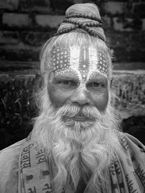 Sadhu Portrait Schwarz-Weiß von Frank Daske