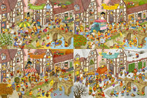 Wimmelbild_Die vier Jahreszeiten in meinem Dorf by Marion Krätschmer