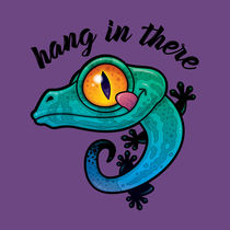 Hang In There Colorful Gecko by John Schwegel