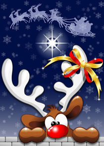 Funny Christmas Reindeer Cartoon von bluedarkart-lem