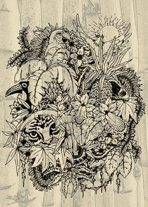 Wildlife Animals on Jungle Vintage Art von bluedarkart-lem