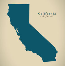 Modern Map - California USA von Ingo Menhard
