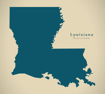 Modern Map - Louisiana USA von Ingo Menhard