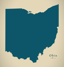 Modern Map - Ohio USA von Ingo Menhard