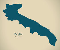 Modern Map - Puglia IT Italy von Ingo Menhard