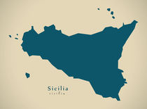 Modern Map - Sicilia IT Italy von Ingo Menhard