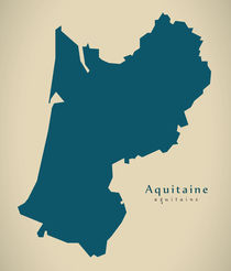 Modern Map - Aquitaine FR France von Ingo Menhard