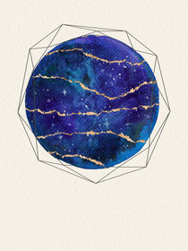 Blue and Gold Galaxy by Sybille Sterk