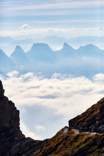 Ausblick vom Säntis in die umliegende Berglandschaft von sven-fuchs-fotografie