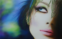 Buntes Portrait - Airbrush von Harry Heffels