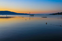 Blick auf den Überlinger See mit Sprungturm vom Strandbad Bodman - Bodensee by Christine Horn