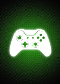 Glowing joypad silhouette Green by William Rossin
