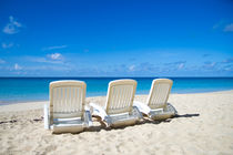 Chaise Lounges on a Sandy Beach von Tanya Kurushova