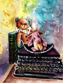 The Bear And The Sheep And The Typewriter From Whitby von Miki de Goodaboom