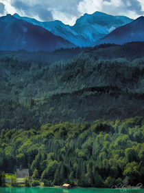 Landschaft der Alpen in mehreren Farbschichten by Christian Mueller
