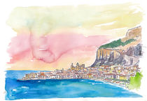 Cefalu Italien Sizilien bei Sonnenuntergang by M.  Bleichner