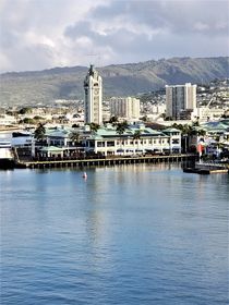 Honolulu Harbor Aloha Tower by eloiseart