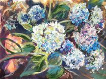 Hortensien in voller Blüte by Renée König