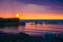 Setting sun at Baltic sea landscape by Marie Selissky