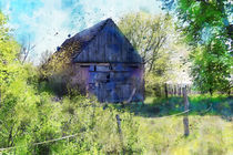 Alte Scheune aus dem platten Land in Brandenburg. Aquarell von havelmomente