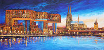 Kranhäuser Köln bei Nacht by Renate Berghaus