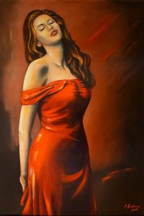 Lady im roten Kleid by Marita Zacharias