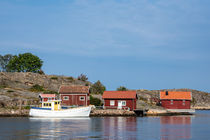 Blick auf die Wetterinseln vor der Stadt Fjällbacka in Schweden von Rico Ködder