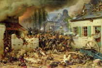 Attacking the Prussians in Plancenoit in the Battle of Waterloo von Adolf Northern