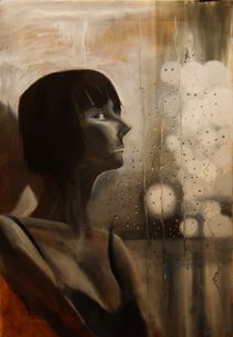portrait of a girl at the window von Roman Barkov