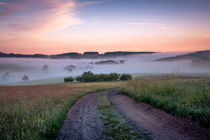 Odenwälder Landschaft im Morgennebel von Yvonne Albe