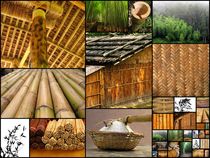 Collage of the many uses of bamboo in Taiwan