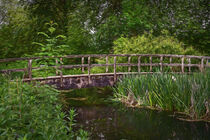 River Footbridge Impressionist Style von Ian Lewis