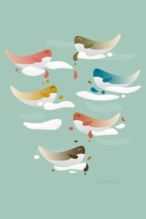 Whales fly from 1970 von imrikstudio