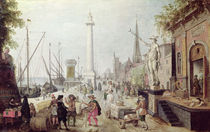 The Ancient Port of Antwerp  by Sebastien Vrancx